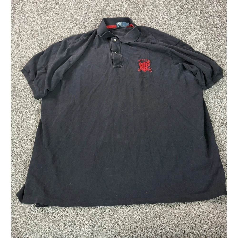 Polo Ralph Lauren Short Sleeve Rugby Polo Shirt Men's Size 3XLT Black